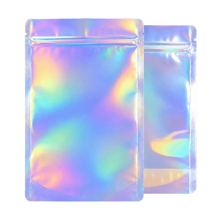 28G Holographic Mylar Bags - Rounded Corners