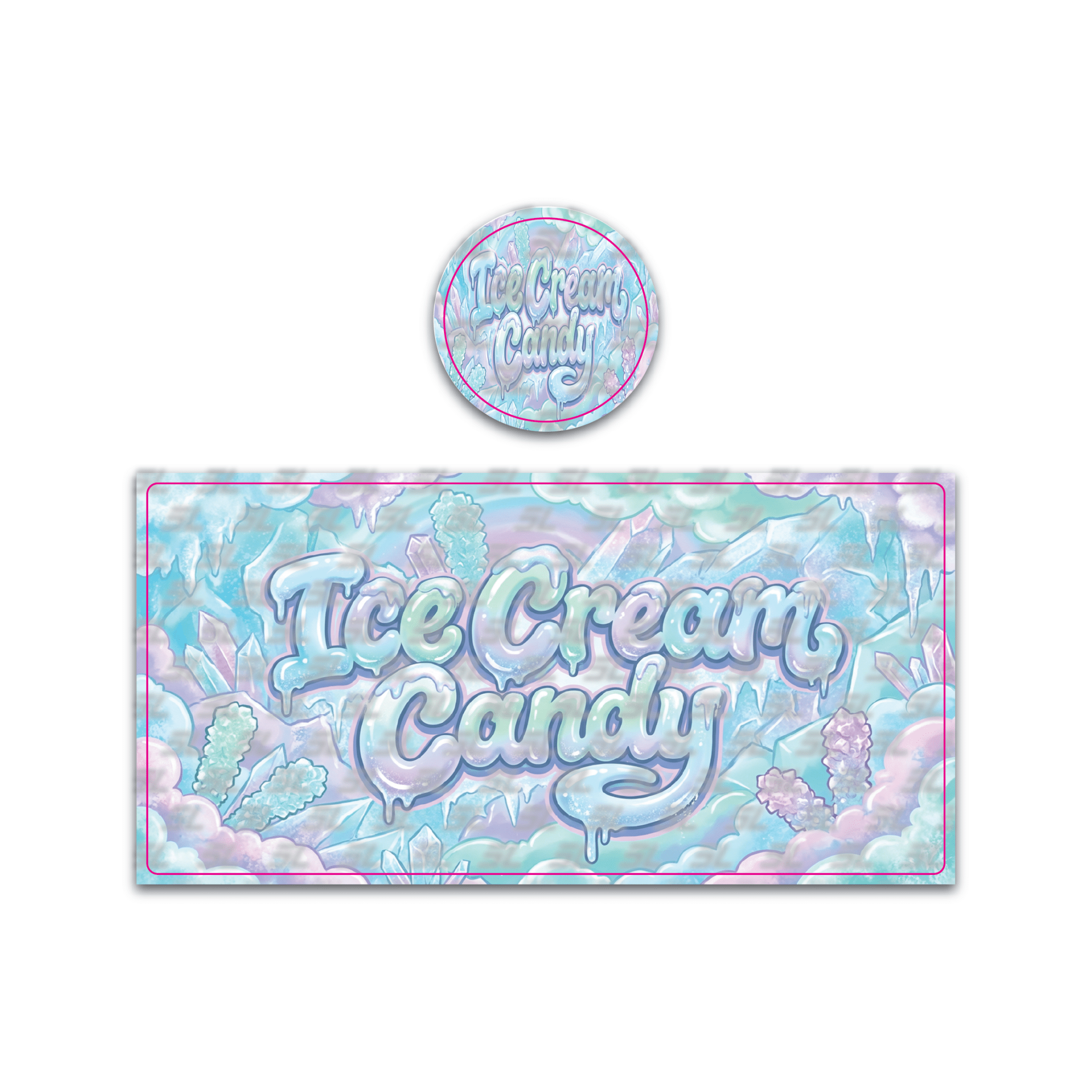 Ice Cream Candy Tall 100ML / 7G Miron Glass Jar LABELS ONLY - Strain Labels