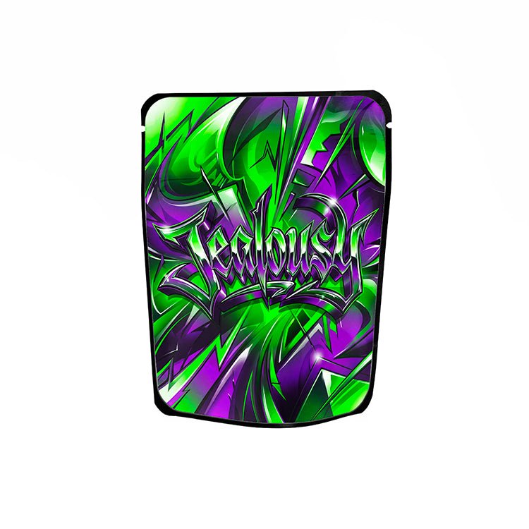 Jealousy Labelled Mylar Bags - Strain Labels