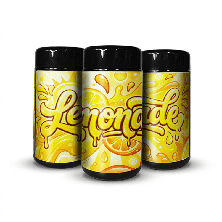 Lemonade Tall 100ML / 7G Labelled Miron Glass Jars - Strain Labels