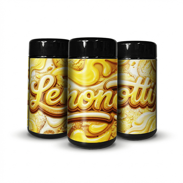 Lemonotti Tall 100ML / 7G Labelled Miron Glass Jars - Strain Labels