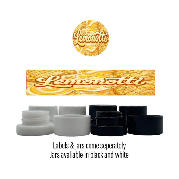 Lemonotti Side and Lid Labels with 5ml Extract Jars