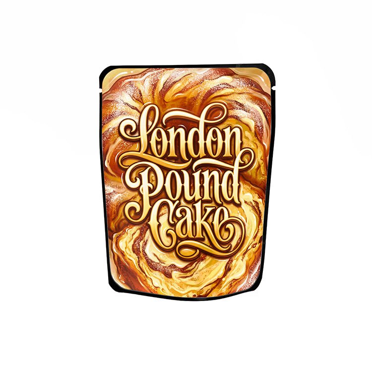 London Pound Cake Labelled Mylar Bags - Strain Labels