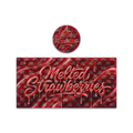 Melted Strawberries Tall 100ML / 7G Miron Glass Jar LABELS ONLY - Strain Labels