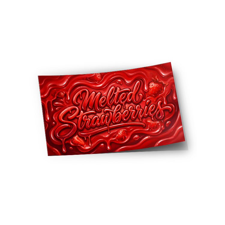 Melted Strawberries Strain Labels