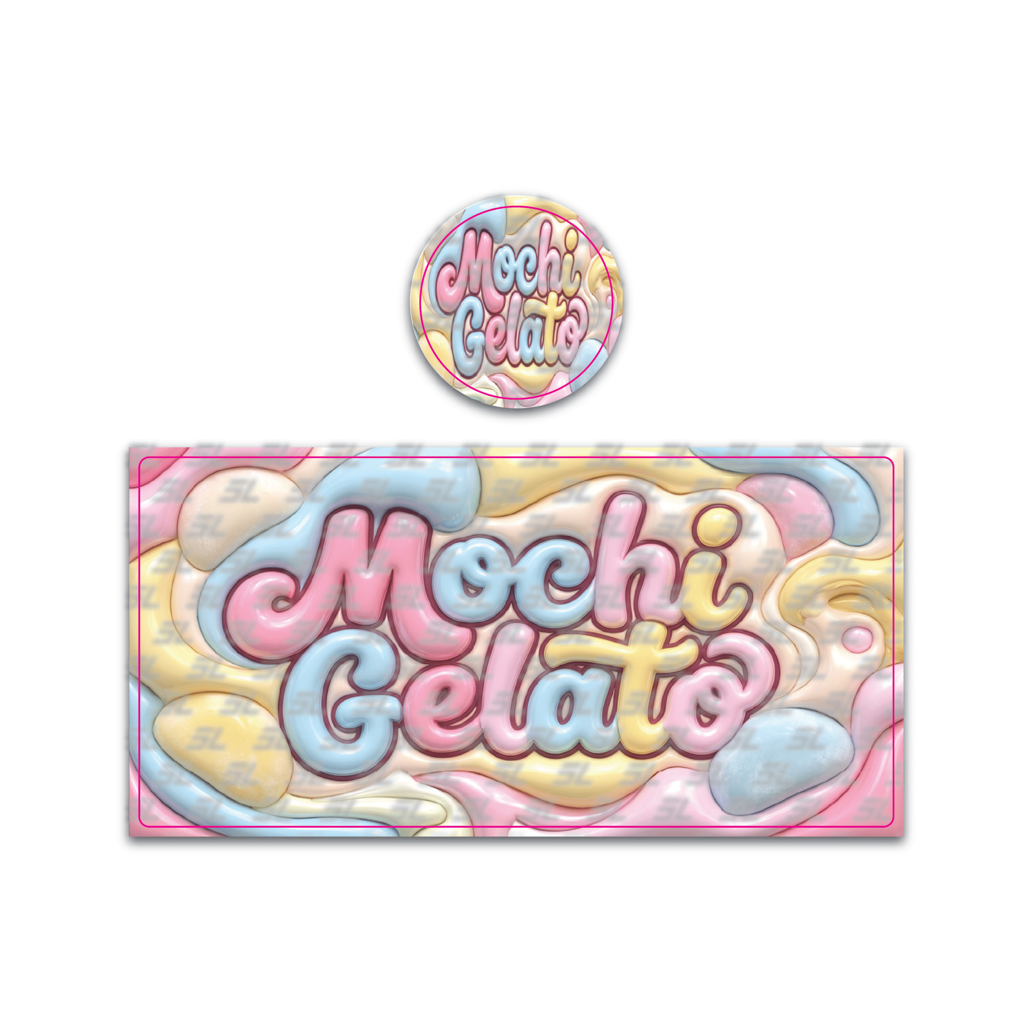 Mochi Gelato Tall 100ML / 7G Miron Glass Jar LABELS ONLY - Strain Labels