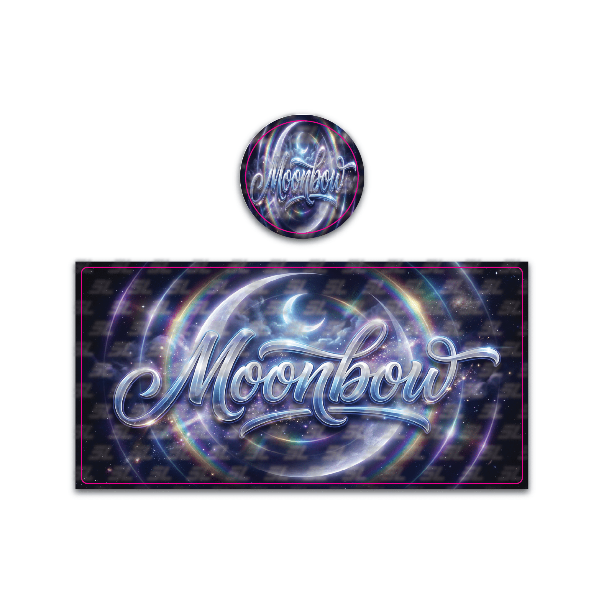 Moonbow Tall 100ML / 7G Miron Glass Jar LABELS ONLY - Strain Labels
