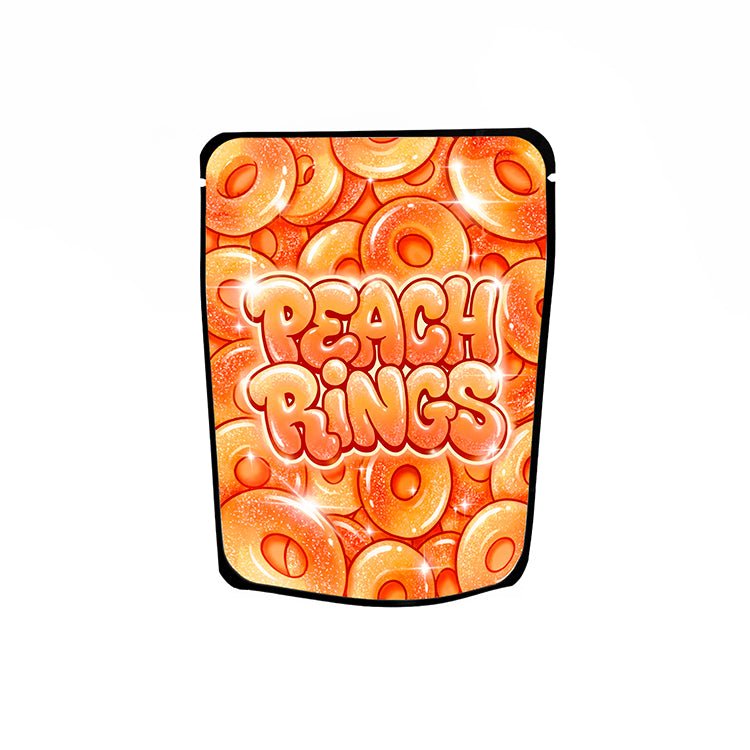 Peach Rings Labelled Mylar Bags - Strain Labels