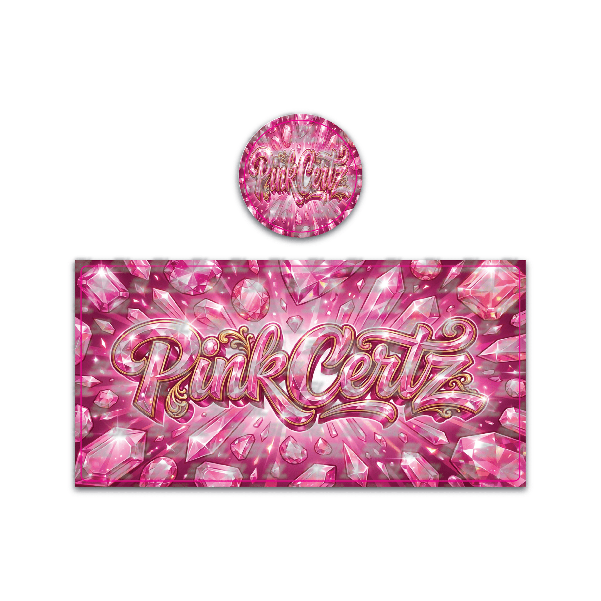Pink Certz Tall 100ML / 7G Miron Glass Jar LABELS ONLY - Strain Labels