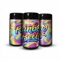 Rainbow Belts Tall 100ML / 7G Labelled Miron Glass Jars - Strain Labels