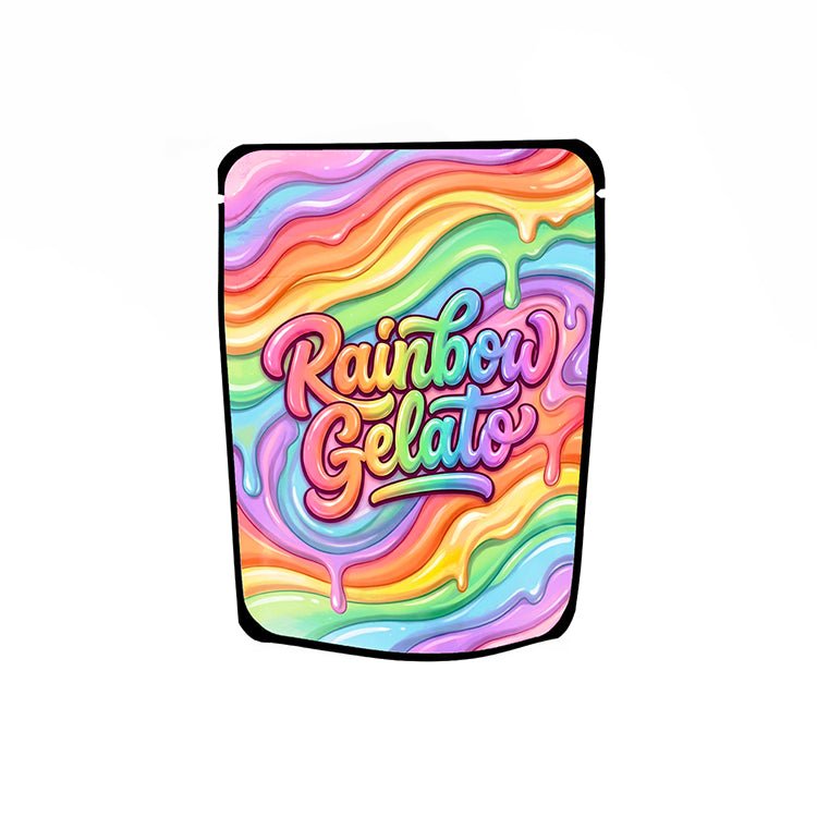 Rainbow Gelato Labelled Mylar Bags - Strain Labels
