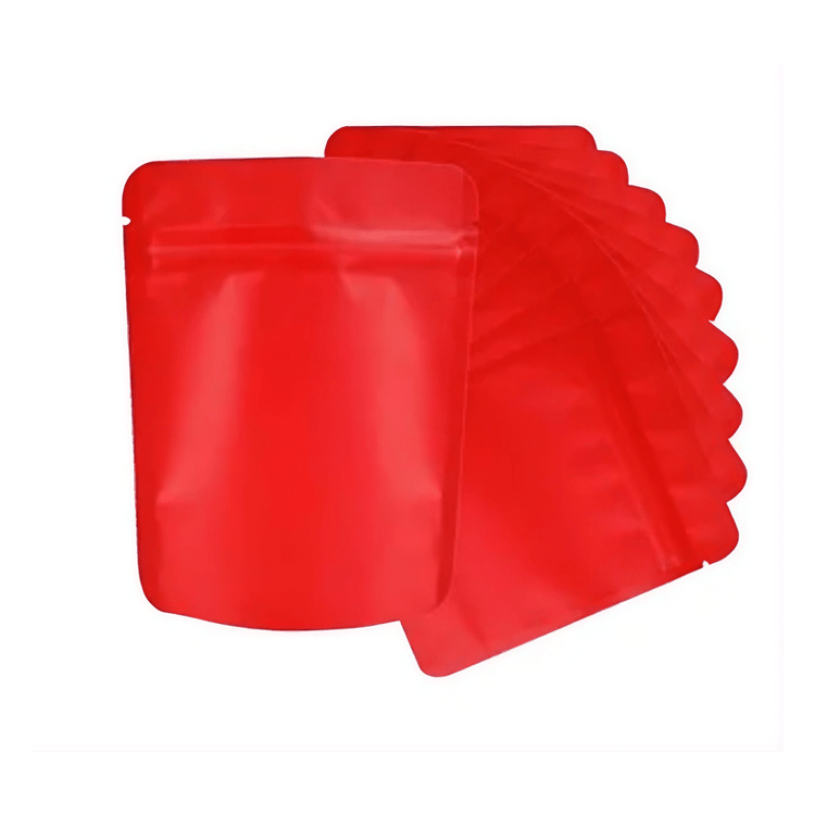 Red Matte 3.5G Mylar Bags - Strain Labels