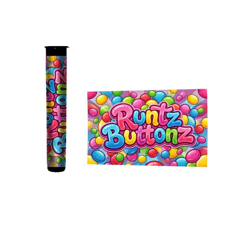Runtz Buttonz Pre Roll Tubes 116mm Labelled - Strain Labels