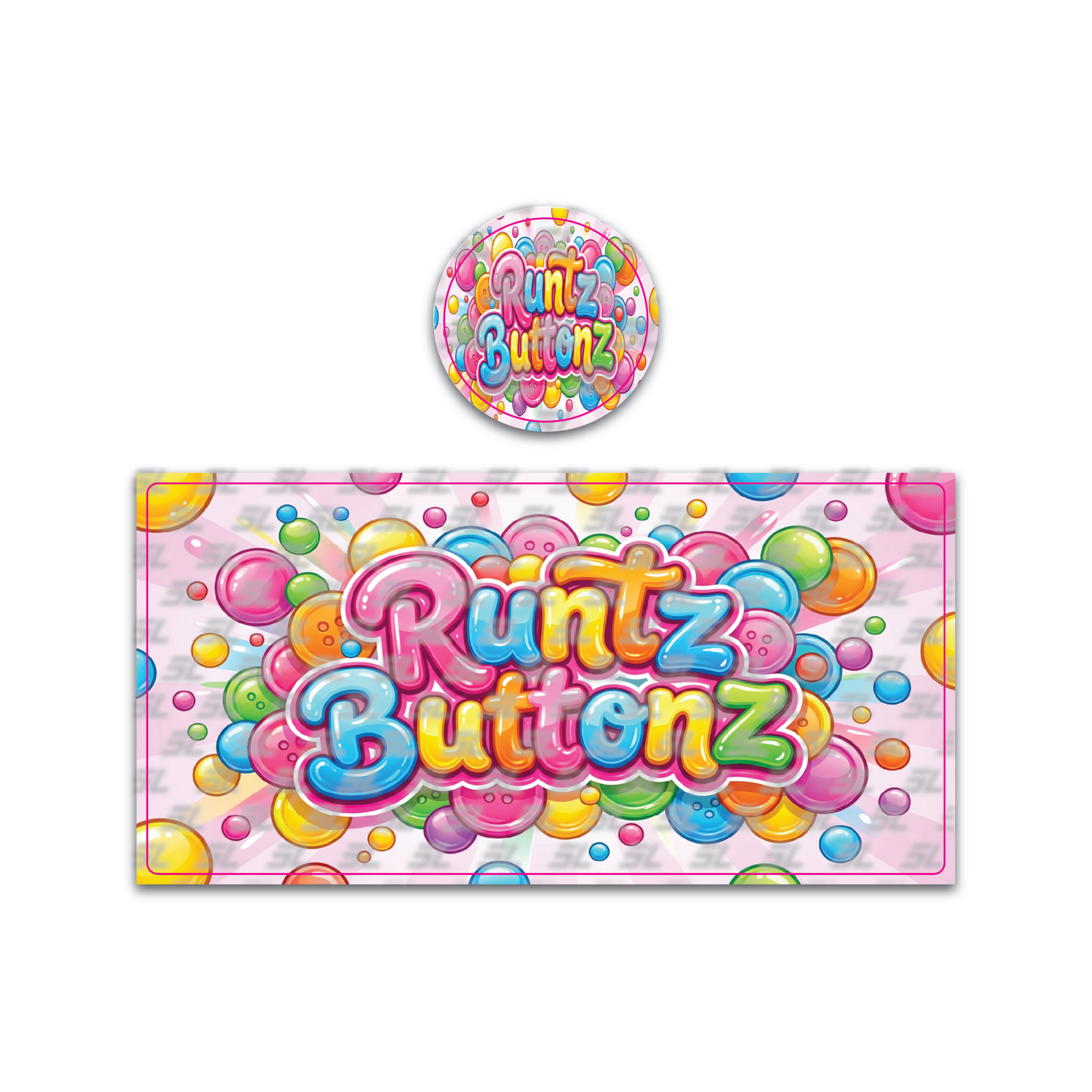 Runtz Buttonz Tall 100ML / 7G Miron Glass Jar LABELS ONLY - Strain Labels