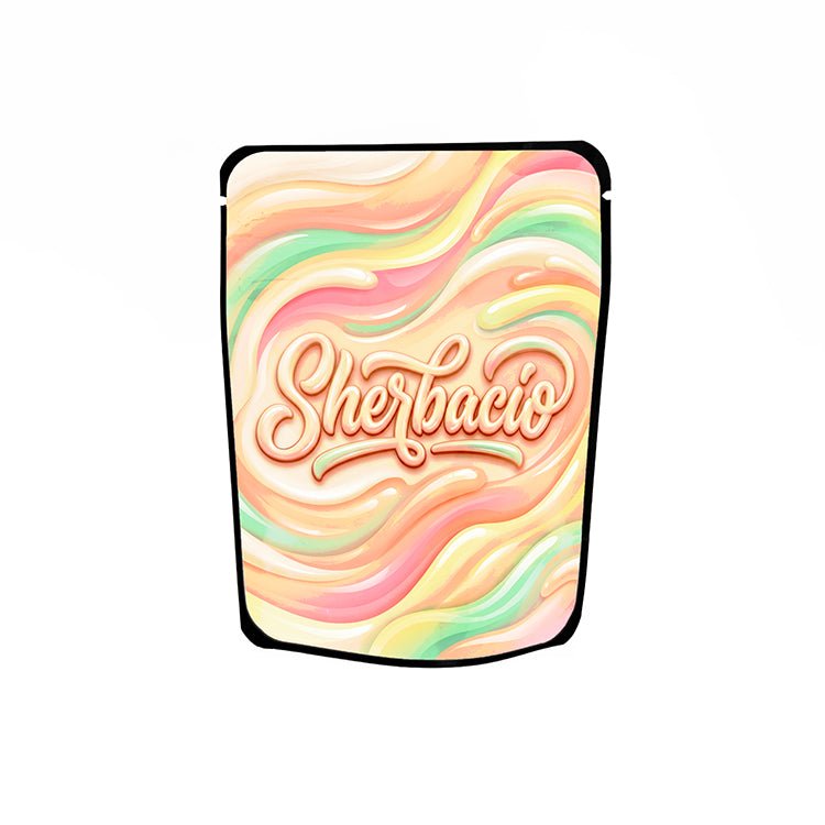 Sherbacio Labelled Mylar Bags - Strain Labels