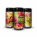 Sherbanger Tall 100ML / 7G Labelled Miron Glass Jars - Strain Labels