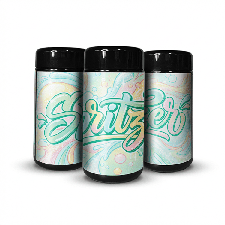 Spritzer Tall 100ML / 7G Labelled Miron Glass Jars - Strain Labels