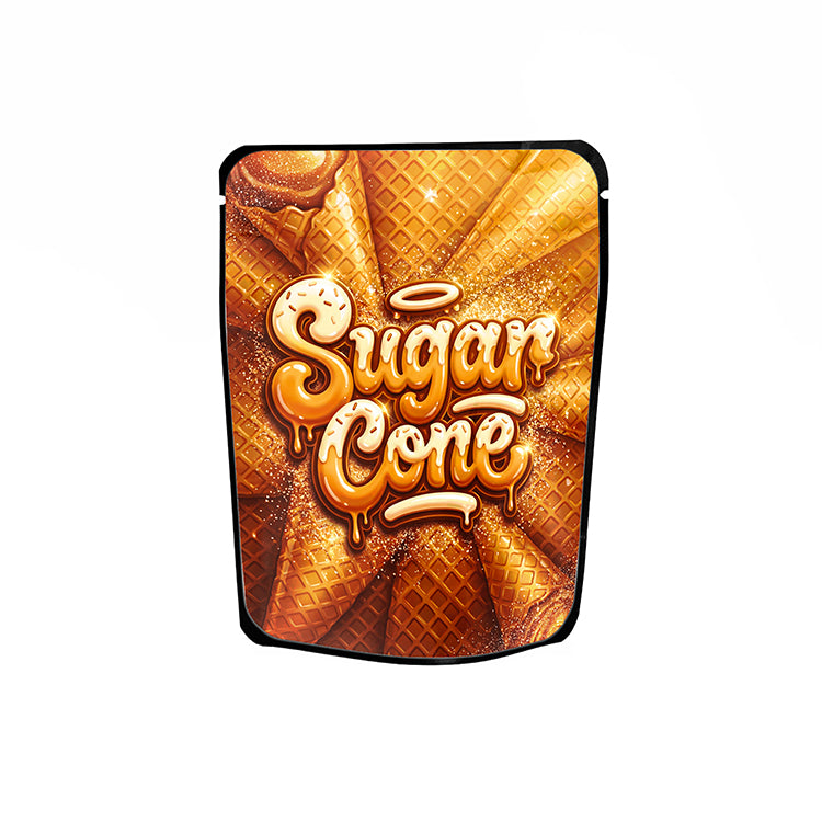 Sugar Cone Labelled Mylar Bags