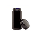 Tall 100ml/7G Black Miron UV Glass Jars - Strain Labels