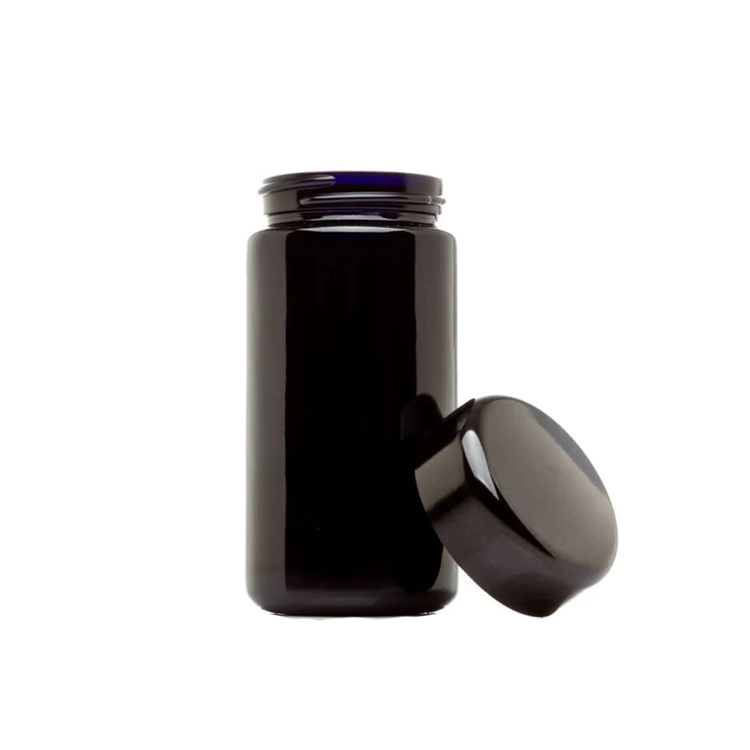 Tall 100ml/7G Black Miron UV Glass Jars
