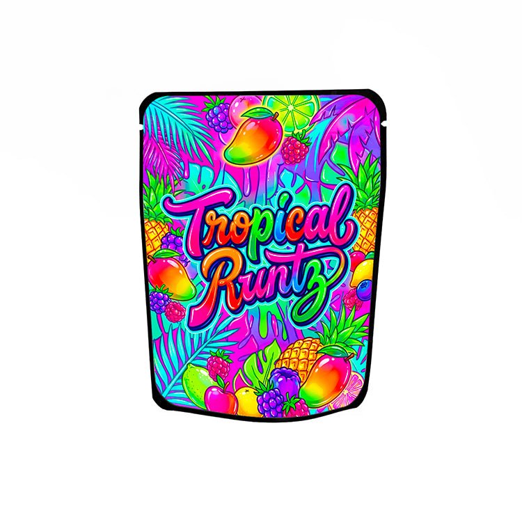Tropical Runtz Labelled Mylar Bags - Strain Labels