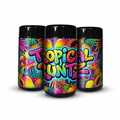 Tropical Runtz Tall 100ML / 7G Labelled Miron Glass Jars - Strain Labels
