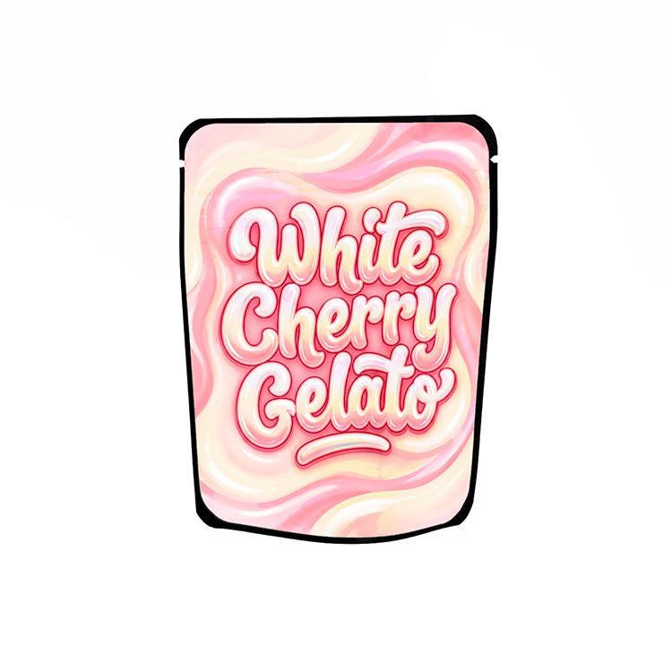 White Cherry Gelato Labelled Mylar Bags - Strain Labels