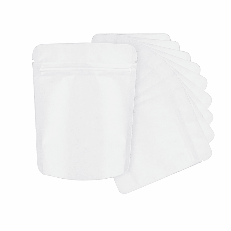 White Matte 3.5G Mylar Bags - Strain Labels