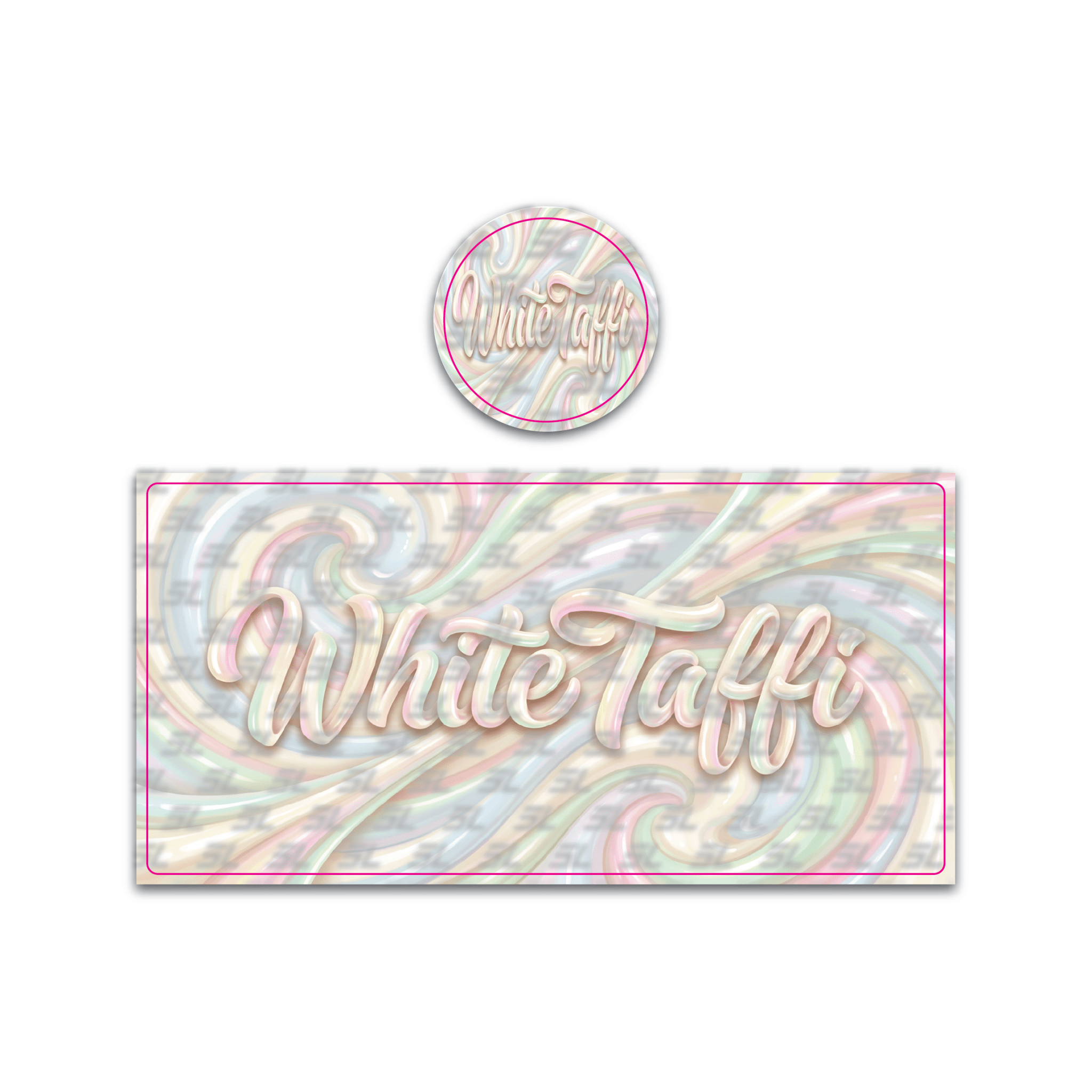 White Taffi Tall 100ML / 7G Miron Glass Jar LABELS ONLY - Strain Labels