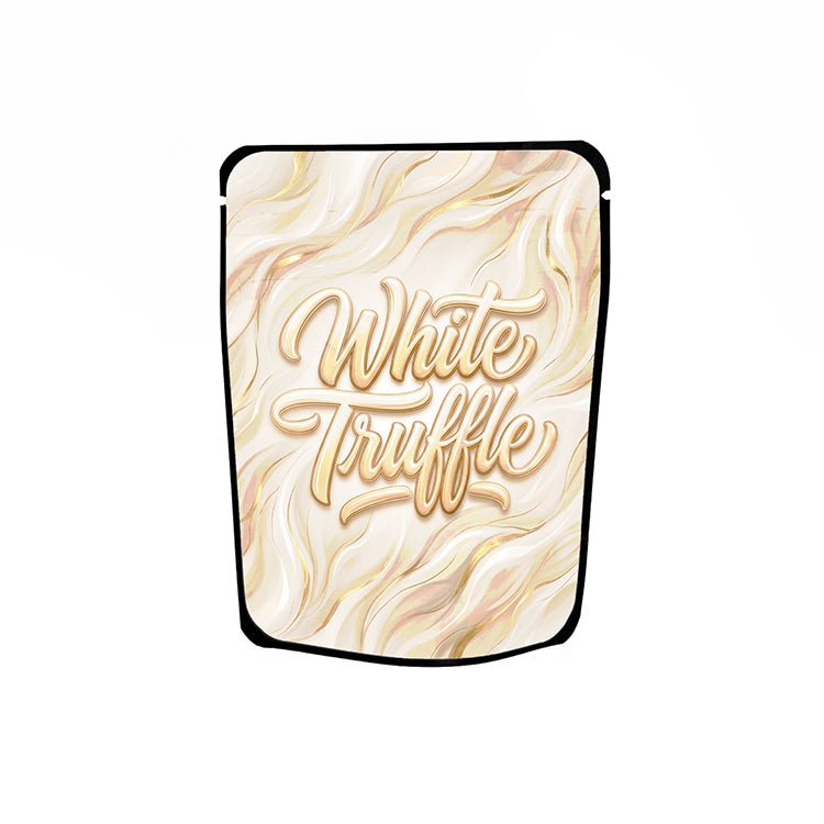 White Truffle Labelled Mylar Bags - Strain Labels