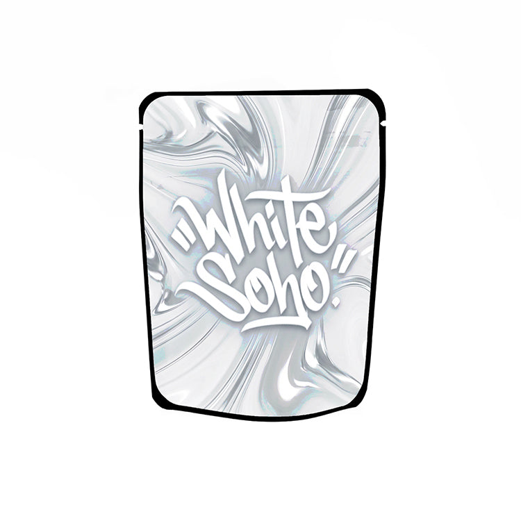White Soho Labelled Mylar Bags