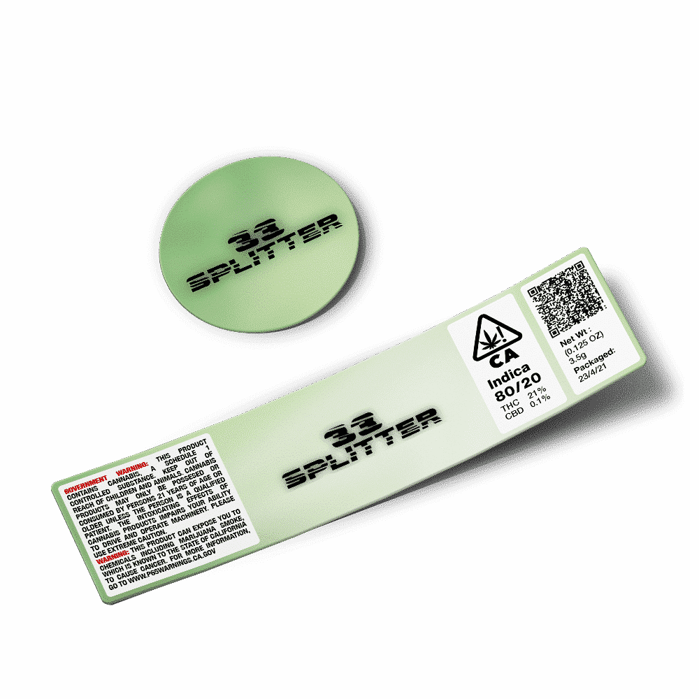 33 Splitter Glass Jar Strain Labels