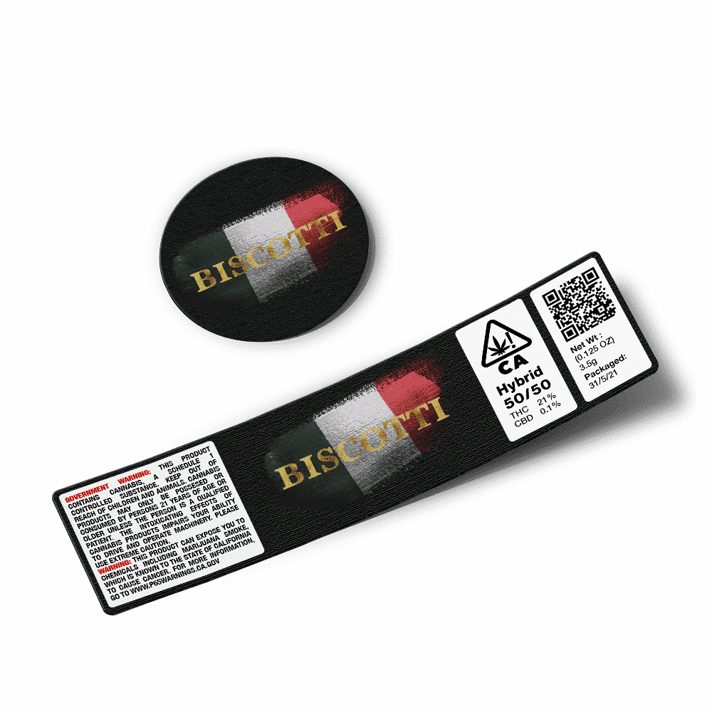 Biscotti Glass Jar Strain Labels