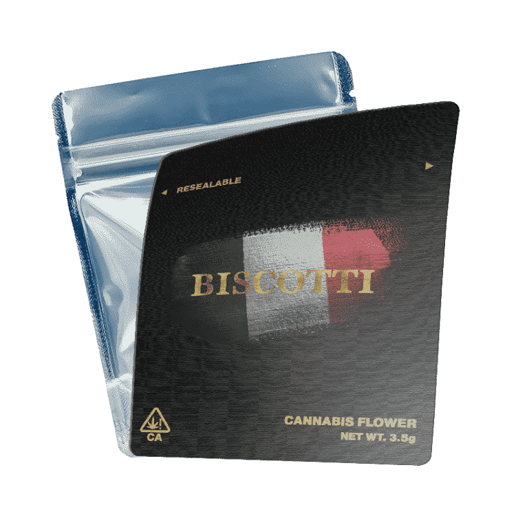 Biscotti Mylar Bags/Strain Pouches/Cali Packs. Unlabelled.
