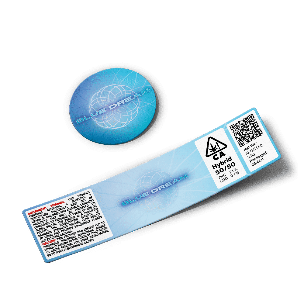 Blue Dream Glass Jar Strain Labels