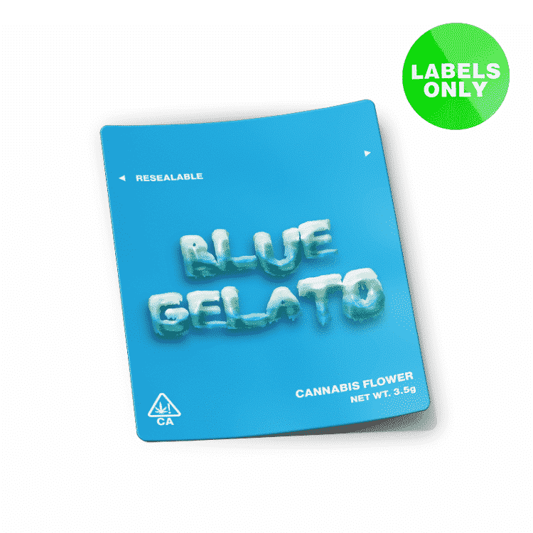 Blue Gelato Mylar Bag Strain Labels