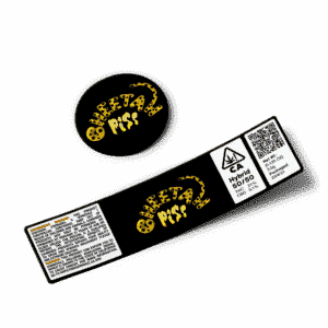 Cheetah Piss Glass Jar Strain Labels
