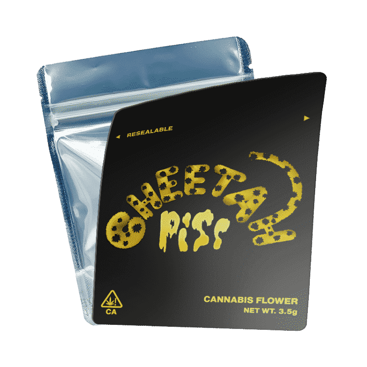 Cheetah Piss Mylar Bags/Strain Pouches/Cali Packs. Unlabelled