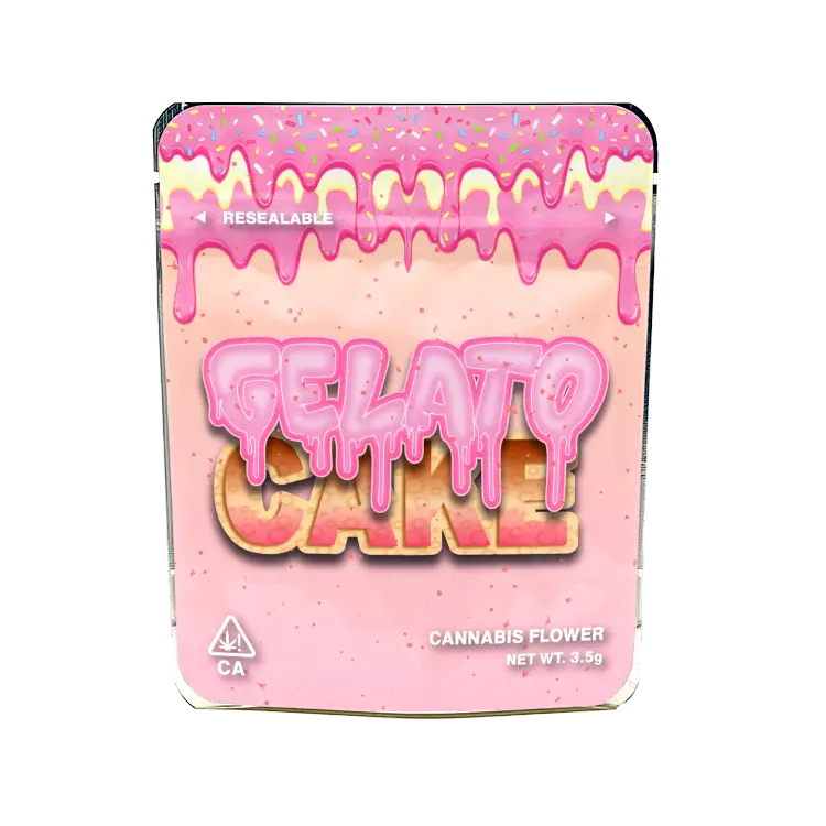 Gelato Cake Mylar Bags Labelled or Unlabelled Strain Labels
