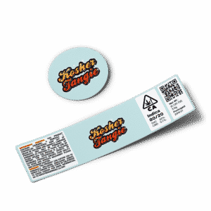 Kosher Tangie Glass Jar Strain Labels