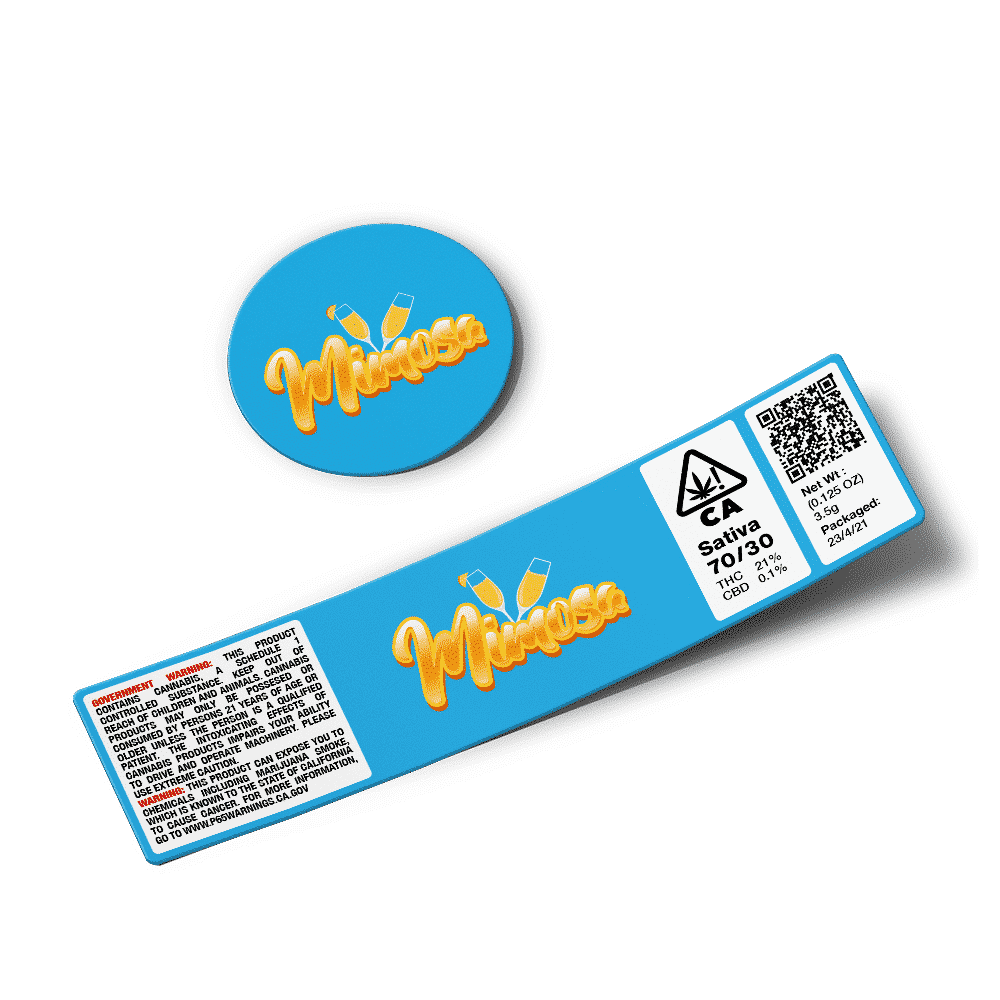 Mimosa Glass Jar Strain Labels