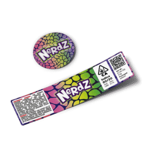 Nerdz Glass Jar Strain Labels