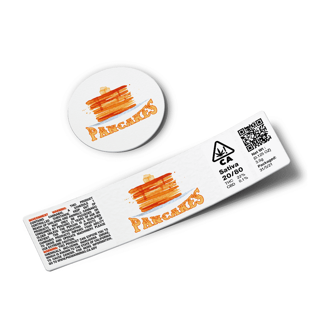 Pancakes Glass Jar Strain Labels