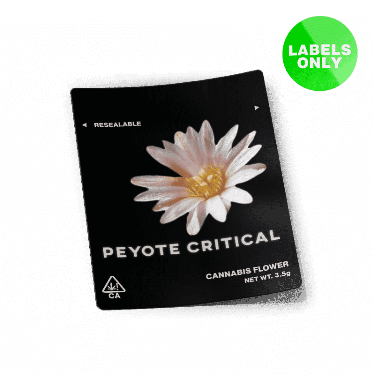 Peyote Critical Mylar Bag strain label