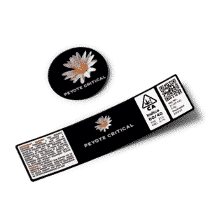 Peyote Critical Glass Jar Strain Labels