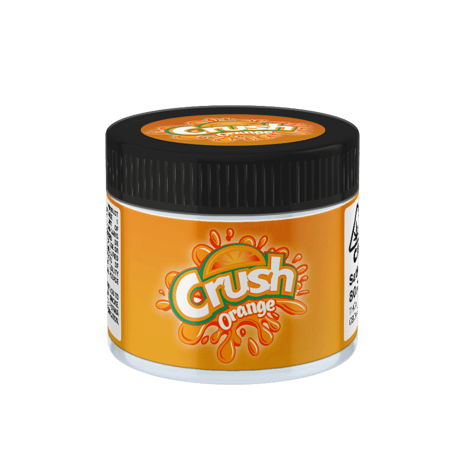 Crush Orange Glass Jars. 60ml suitable for 3.5g or 1/8 oz.