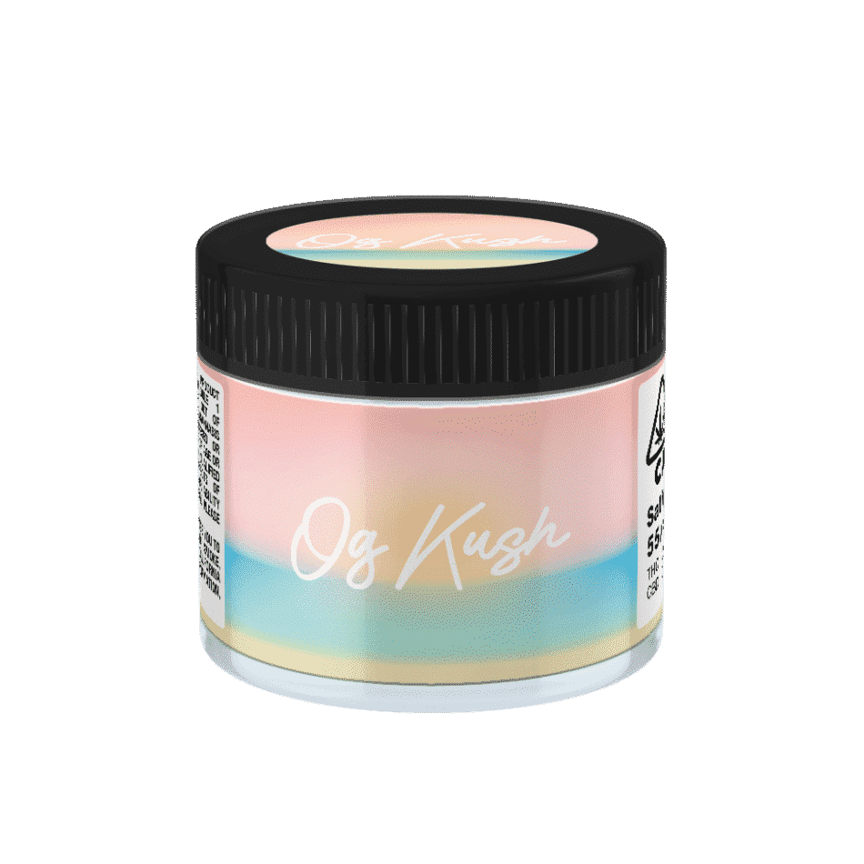 OG Kush Glass Jars. 60ml suitable for 3.5g or 1/8 oz.