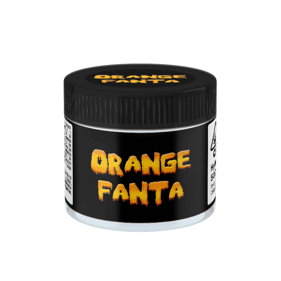 Orange Fanta Glass Jars. 60ml suitable for 3.5g or 1/8 oz.