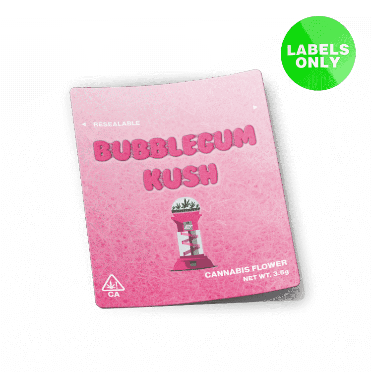 Bubblegum Kush Mylar Bag Strain Labels