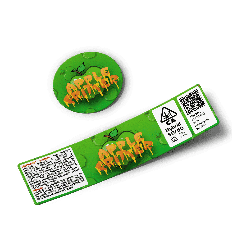 Apple Fritter Glass Jar Strain Labels